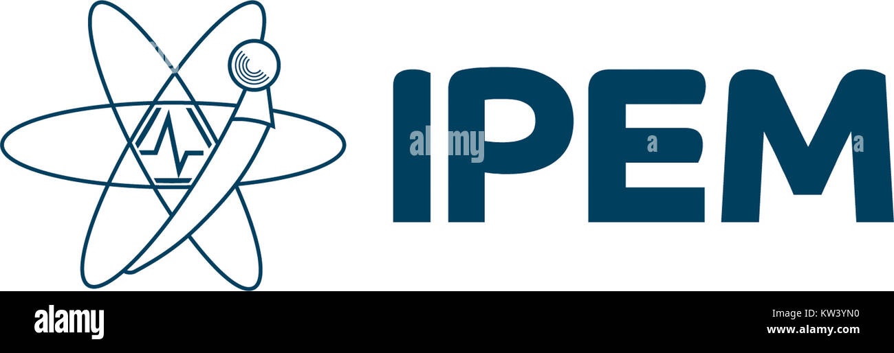 Il logo dell'Institute of Physics and Engineering in Medicine (IPEM) rappresenta l'attenzione dell'organizzazione sull'intersezione di fisica, ingegneria e applicazioni mediche. IPEM sostiene lo sviluppo e il progresso delle tecnologie mediche attraverso la sua ricerca e competenza. Foto Stock
