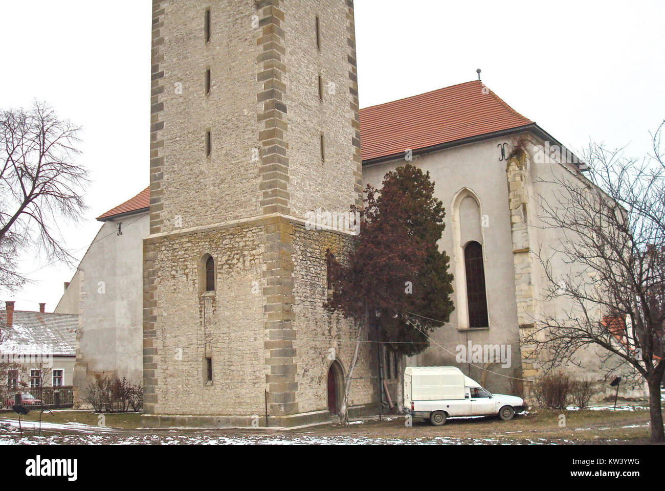 Un'immagine storica di Turda Veche, che mostra l'influenza della riforma sull'architettura calvinista nella regione. Foto Stock