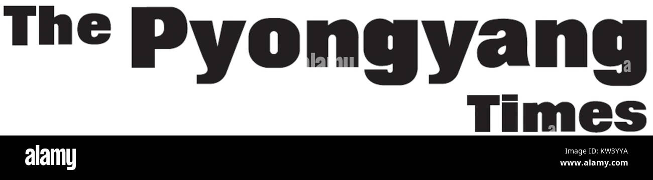 Il Pyongyang Times è il giornale ufficiale della Corea del Nord. Il suo logo rappresenta il ruolo dei media statali nella diffusione di notizie approvate dal governo e riflette la posizione ufficiale del paese su varie questioni. Foto Stock