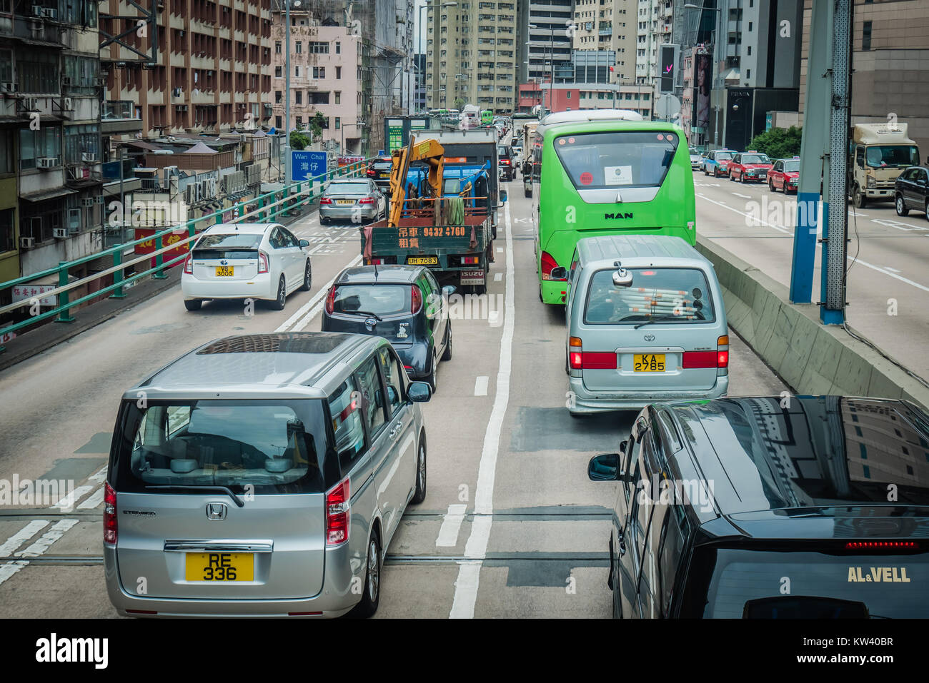 Hong kong ingorghi di traffico Foto Stock