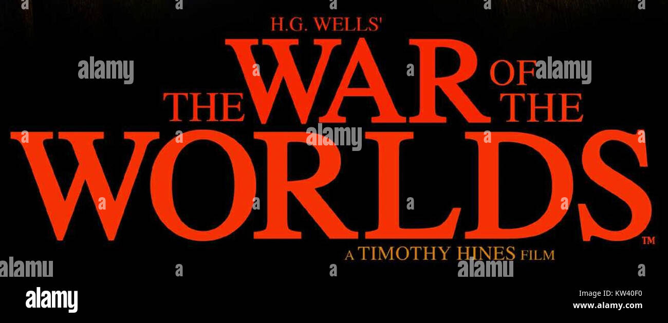 Il logo di "la guerra dei mondi" è una rappresentazione iconica del romanzo di fantascienza. Incorpora temi di invasione aliena, tecnologia e conflitto, spesso utilizzati per promuovere adattamenti del libro in vari formati multimediali. Foto Stock