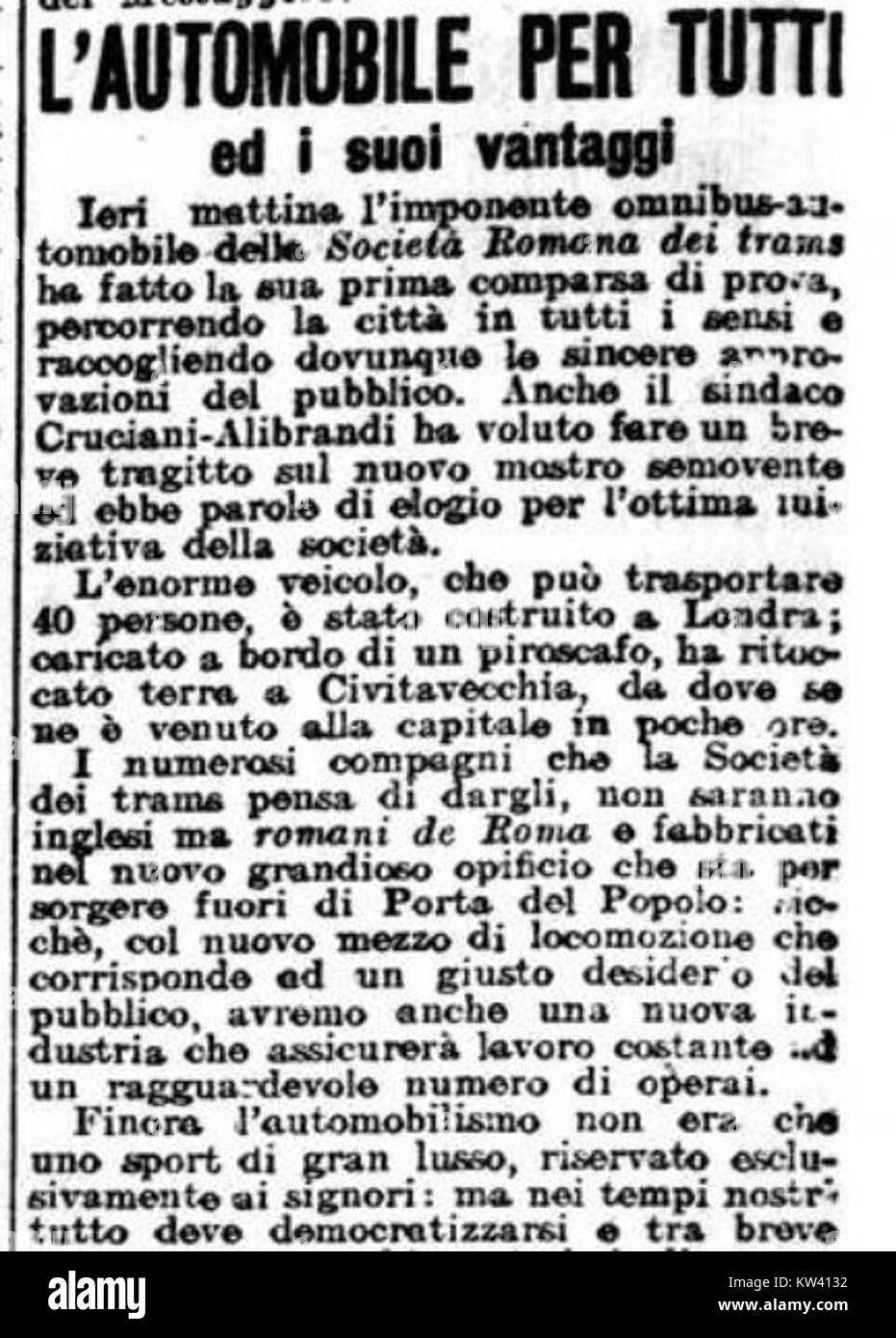 Prima pagina del quotidiano "il Messaggero" datato 26 luglio 1905, un quotidiano italiano con sede a Roma, che copre notizie locali e nazionali dei primi anni del XX secolo. Foto Stock