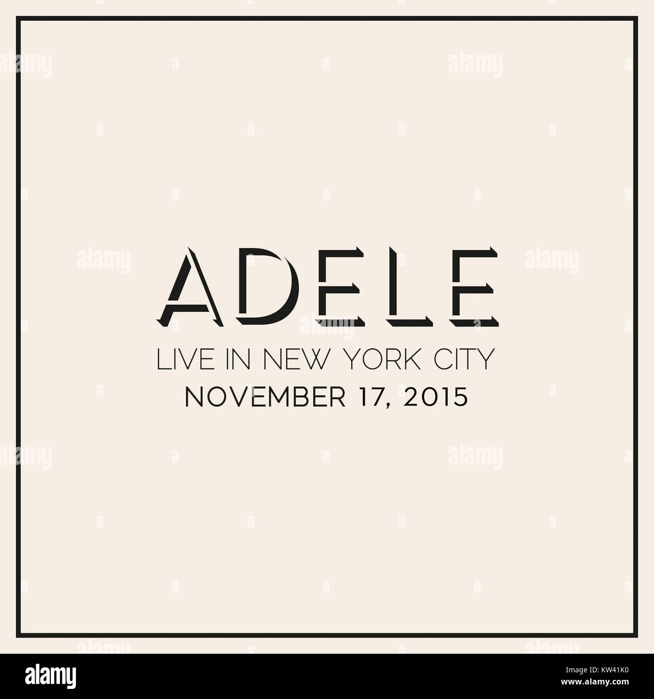Il logo ufficiale Adele in NYC rappresenta il marchio del concerto di Adele a New York. Incorpora elementi di design moderni, caratterizzati da un'audace tipografia e una rappresentazione artistica del nome dell'artista in una forma stilizzata, allineandosi con la sua identità musicale. Foto Stock