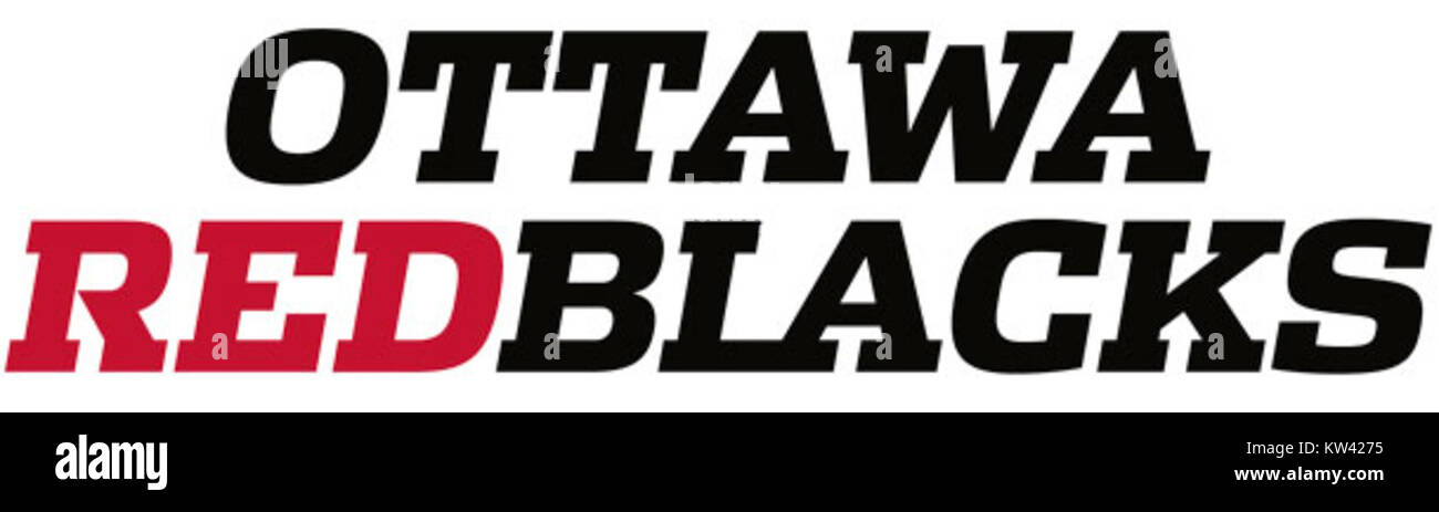 Il logo Ottawa Redblack è l'emblema ufficiale della squadra di calcio canadese, che rappresenta l'identità della squadra con audaci caratteri tipografici e elementi di design moderni. Foto Stock