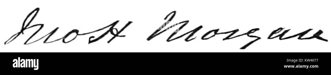 La firma di John Hunt Morgan, un importante generale di cavalleria confederata durante la guerra civile americana, è un raro artefatto storico. Noto per la sua leadership in diverse incursioni e campagne, Morgan fu una figura chiave nell'esercito confederato. La sua firma, spesso trovata su lettere o documenti dell'epoca, rappresenta un legame personale con questo significativo periodo storico. Foto Stock