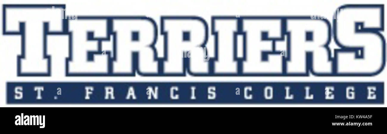 Il logo script per il St. Francis College Terriers è una distinta identità visiva utilizzata dalle squadre sportive del college. Il logo presenta spesso un carattere stilizzato che rappresenta lo spirito atletico e la tradizione del college. Foto Stock