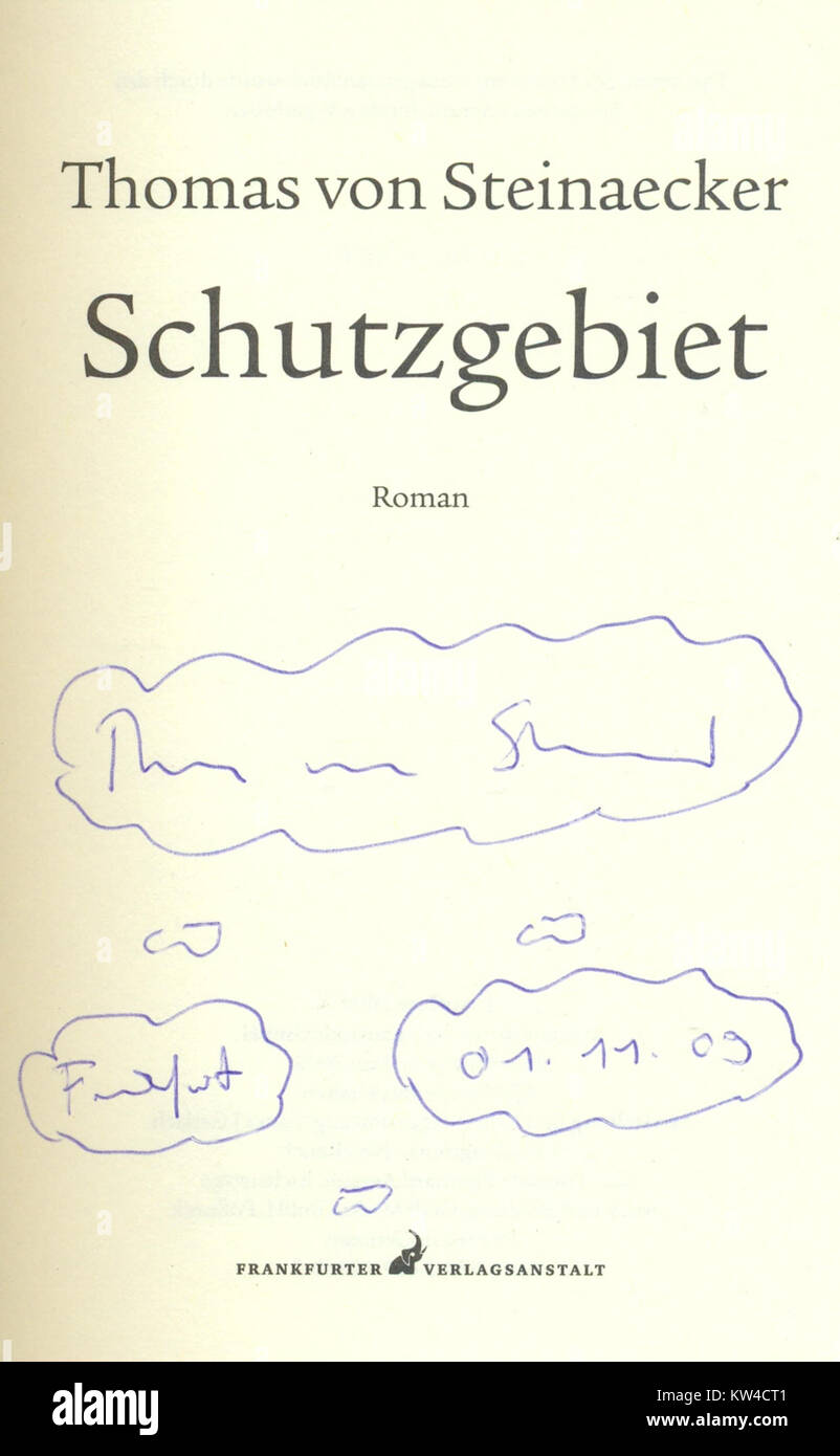 Una fotografia del Festival del cinema di Francoforte del 2009, con Thomas von Steinaecker, che mostra il suo ruolo nell'evento. Foto Stock
