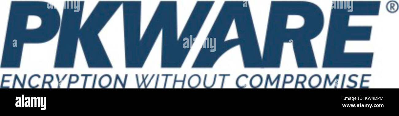 Il logo PKWARE rappresenta l'azienda nota per le sue soluzioni software e di crittografia dei dati. PKWARE è specializzata nella gestione sicura dei dati, fornendo strumenti alle aziende per proteggere le informazioni sensibili tramite tecnologie di crittografia. Foto Stock
