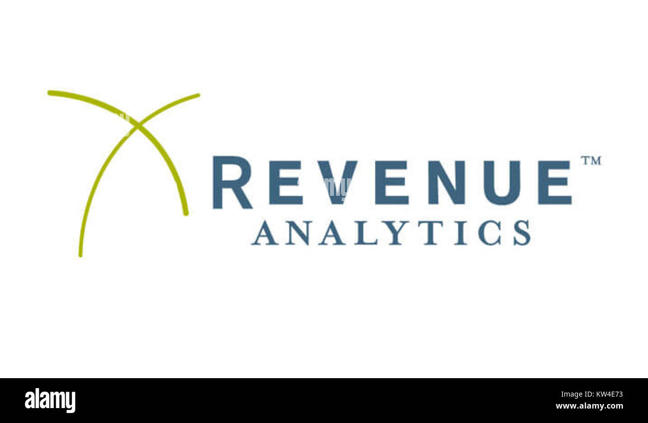 Il logo Revenue Analytics rappresenta l'attenzione dell'azienda sulle soluzioni basate sui dati per ottimizzare i prezzi e la gestione dei ricavi. Enfatizza l'analisi avanzata per favorire la crescita e l'efficienza del business. Foto Stock