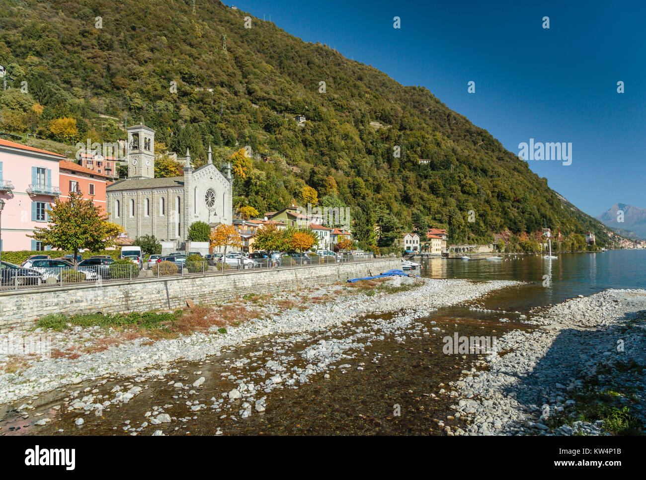 Il lago di Como il borgo di Argegno, Lombardia, Italia, Europa. Foto Stock
