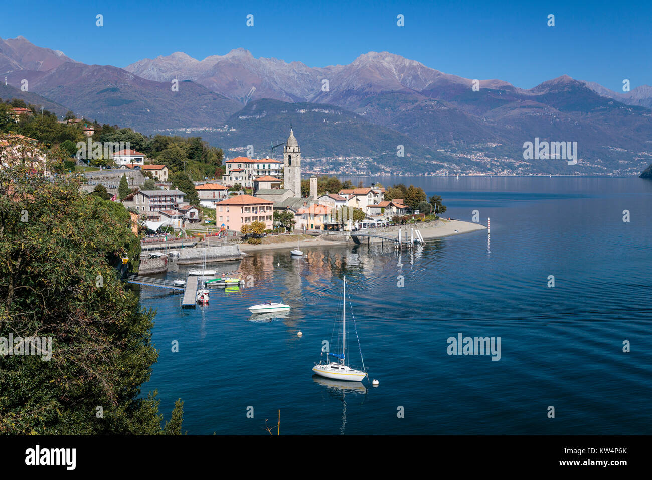 Il lago di Como il borgo di Lenno, Lombardia, Italia, Europa. Foto Stock