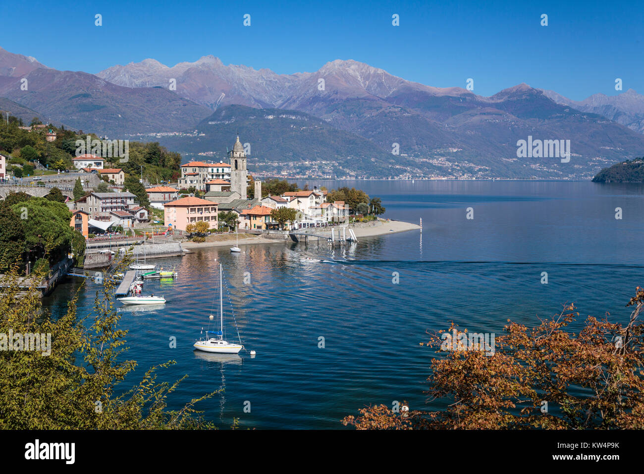 Il lago di Como il borgo di Lenno, Lombardia, Italia, Europa. Foto Stock
