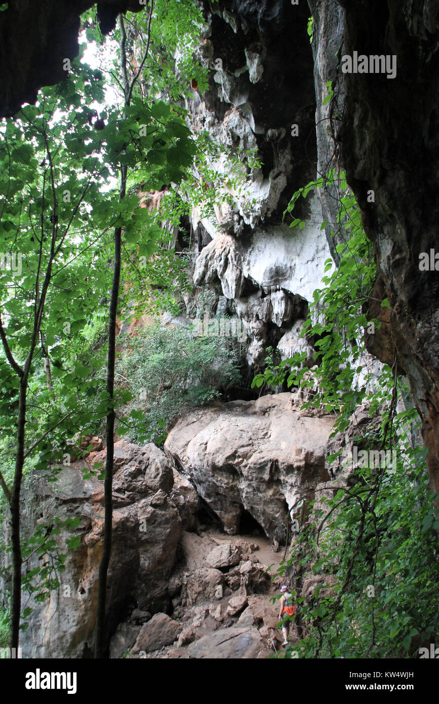 Grande grotta nella roccia, Noerthern Thailandia Foto Stock