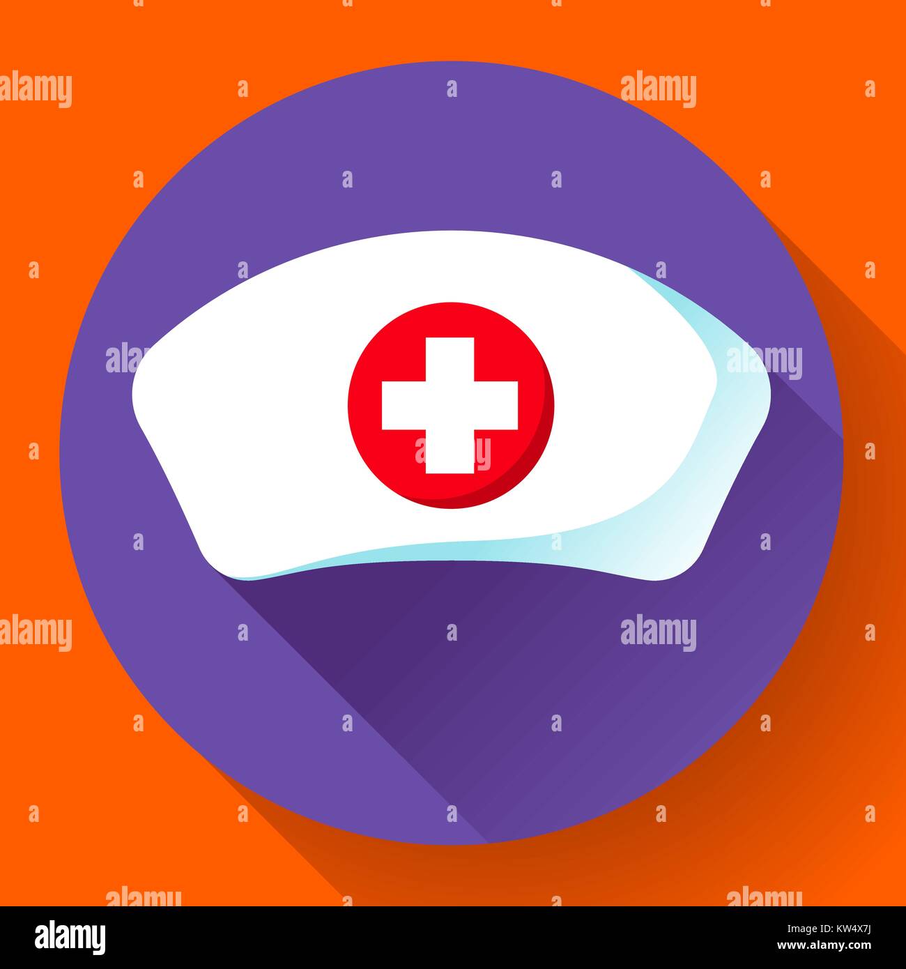 Nurse hat vettore icona piatto icona infermiere Illustrazione Vettoriale