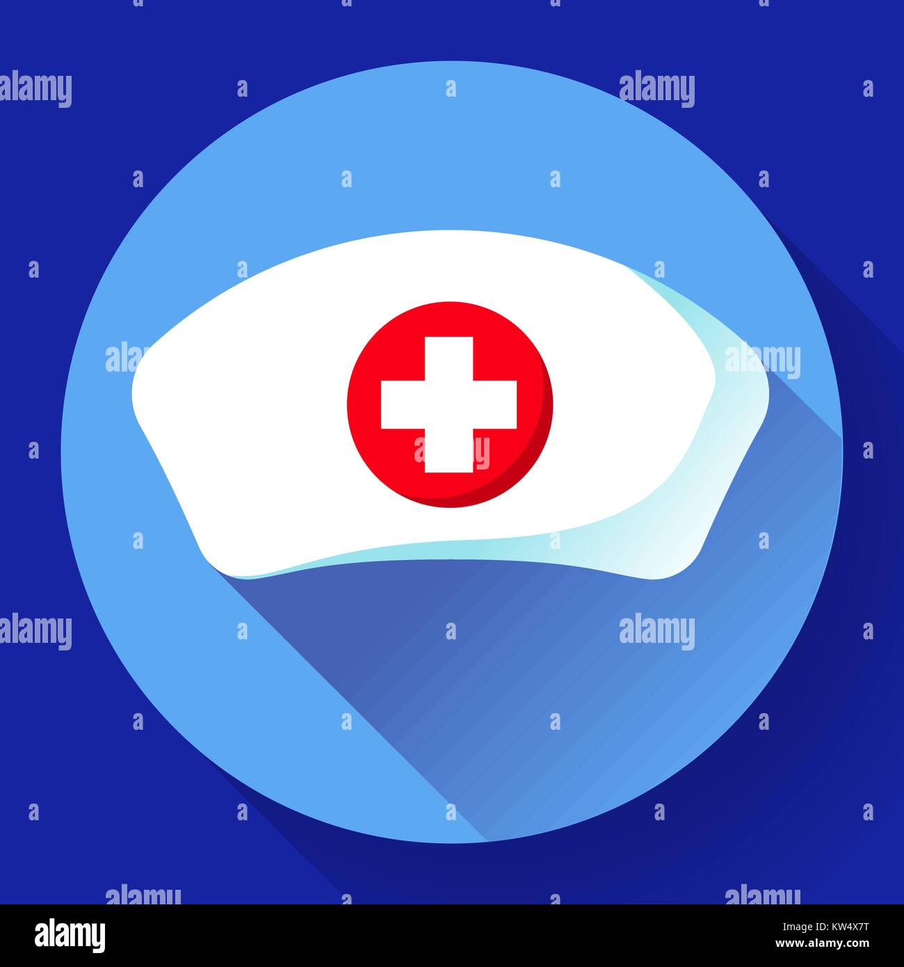 Nurse hat vettore icona piatto icona infermiere Illustrazione Vettoriale