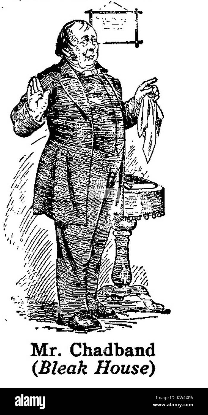 Charles Dickens 1812 al 1870 - Dickens caratteri -1930's illustrazione - il reverendo Signor Chadband dall ' Bleak House' Foto Stock