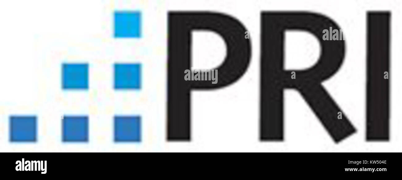 Il logo Public radio International (PRI) rappresenta l'impegno dell'organizzazione a trasmettere e pubblicare contenuti che informano ed educano il pubblico a livello globale. Questo logo viene utilizzato su varie piattaforme e pubblicazioni PRI per simboleggiare la sua presenza nei media. Foto Stock