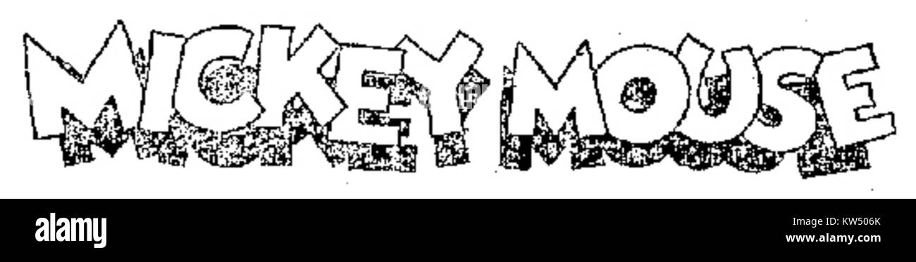 Il logo di Topolino, creato nel 1928 e registrato da Walt Disney. Questa iconica immagine rappresenta l'inizio di un fenomeno culturale globale che ha definito l'animazione e l'intrattenimento per generazioni. Foto Stock