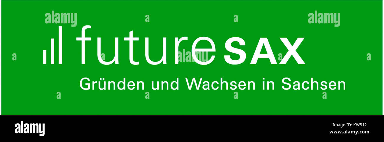 Il logo di Futuresax, un'organizzazione strategica focalizzata sul progresso dell'innovazione, della tecnologia e dell'imprenditorialità nella regione. Futuresax sostiene lo sviluppo di startup e progetti innovativi. Foto Stock