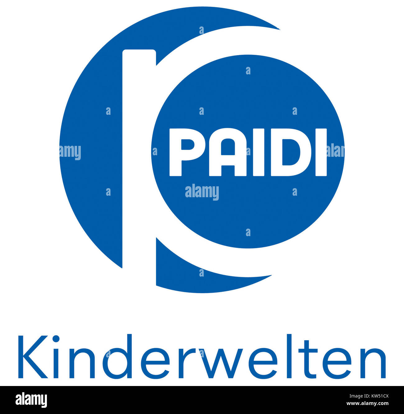 Questo logo rappresenta il marchio Paidi Neu, noto per la produzione di arredi moderni, in particolare per gli spazi per bambini. Il logo riflette l'attenzione dell'azienda sul design contemporaneo e funzionale. Foto Stock