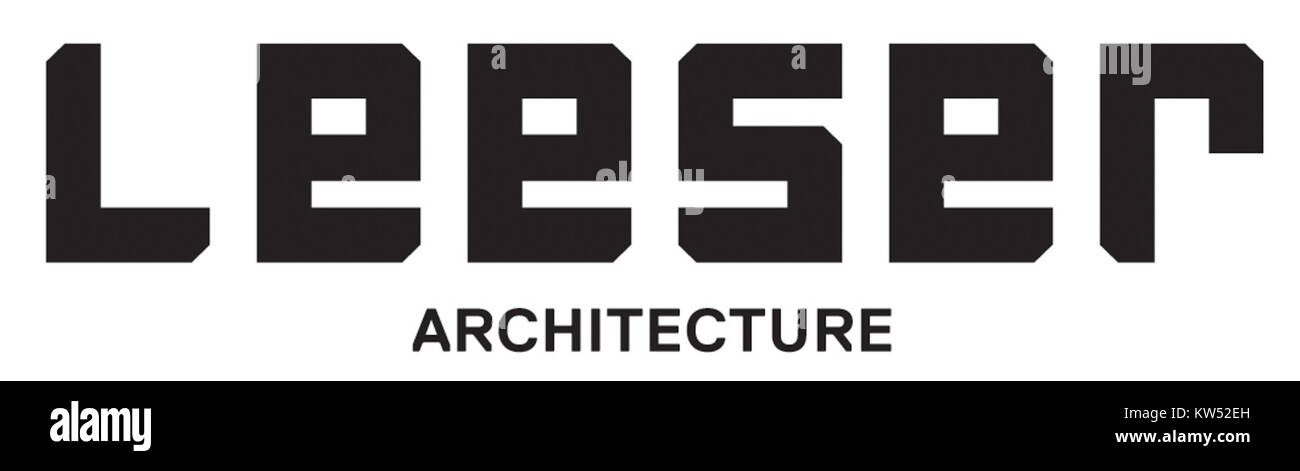 Leeser Architecture è nota per i suoi progetti innovativi e contributi architettonici. Il logo rappresenta l'identità del firmâ nel settore dell'architettura, dimostrando il suo impegno per soluzioni architettoniche creative e funzionali. Foto Stock