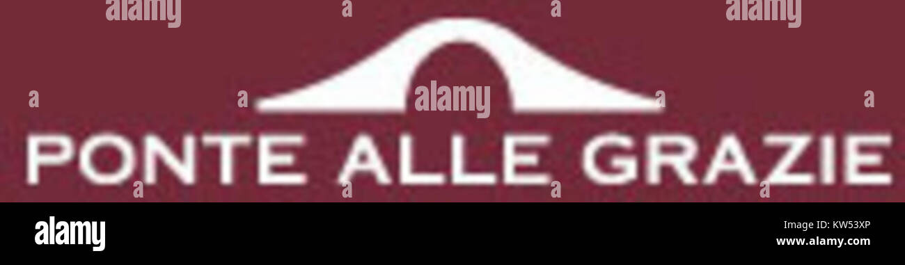 Ponte alle Grazie è una sede a Firenze, in Italia. Il logo rappresenta probabilmente un'azienda, un'istituzione culturale o un sito storico della regione, a simboleggiare la sua identità e significato. Foto Stock