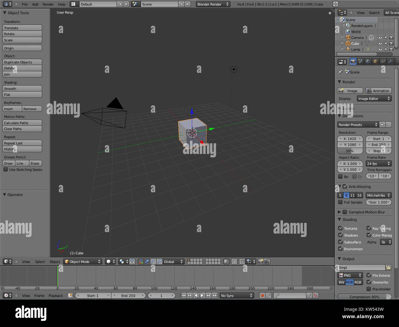 Blender 2,57 è una versione del software open source di modellazione e animazione 3D, noto per le sue funzioni avanzate di computer grafica, animazione e rendering. Foto Stock