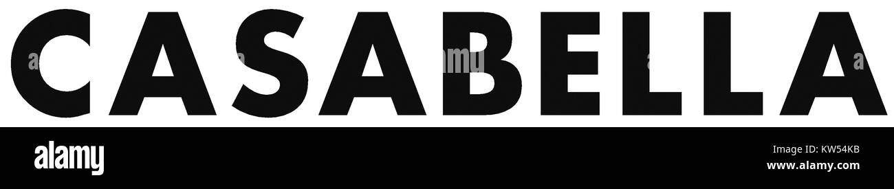 Il logo Casabella rappresenta l'identità di brandâ, riflettendo la sua filosofia di design e la sua attenzione al business per l'interior design, l'arredamento e i prodotti architettonici. Foto Stock