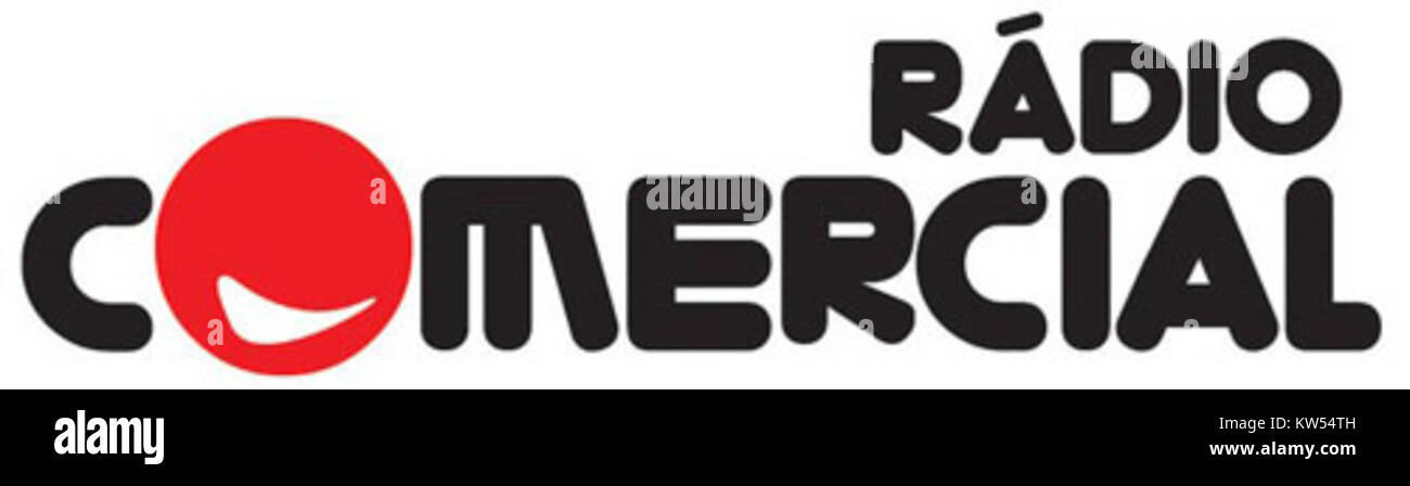 Il logo di radio Comercial è un design grafico distintivo che rappresenta il marchio stationâ radio. Viene utilizzato su vari supporti per creare un'identità visiva coerente per la stazione. Foto Stock