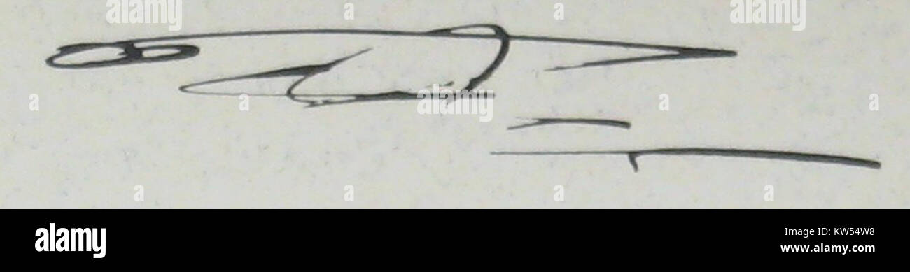 La firma di Hafez al-Assad, ex presidente della Siria, è un notevole artefatto storico. La sua leadership, che si estese dal 1971 fino alla sua morte nel 2000, ha plasmato il panorama politico e sociale della Siria durante la sua presidenza. Foto Stock