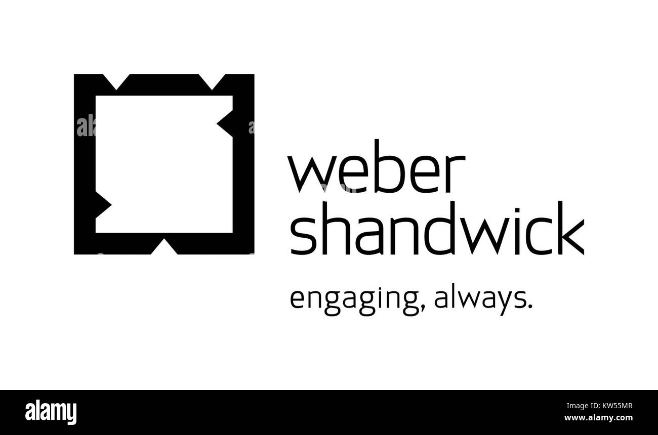 Logo di Weber Shandwick, una società globale di pubbliche relazioni, che riflette il marchio e l'identità aziendale dell'azienda. Foto Stock