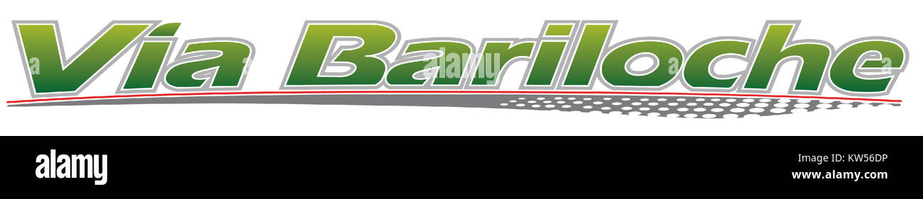 IL LOGO VIA BARILOCHE si riferisce a un logo associato a Bariloche, una città in Argentina conosciuta per la sua bellezza paesaggistica e le attrazioni turistiche. È famosa per i suoi laghi, le montagne e le attività all'aperto. Foto Stock