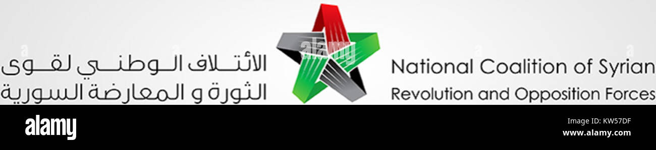 La Coalizione nazionale siriana (SNC) è un'alleanza di opposizione formata nel 2012 per rappresentare i gruppi di opposizione nella guerra civile siriana. Mirava a fornire un fronte unificato contro il regime del presidente Bashar al-Assad, ricevendo il riconoscimento internazionale come legittimo rappresentante del popolo siriano durante il conflitto. Foto Stock