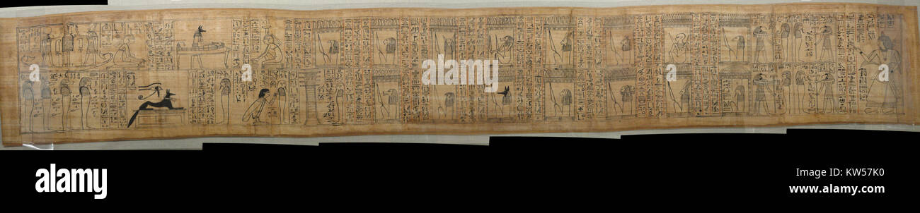 Il Libro dei morti di Hori è un antico testo funerario egizio, risalente al 945 a.C. circa, parte del nuovo Regno, Dinastia 21. Il papiro è ospitato al Cleveland Museum of Art Foto Stock