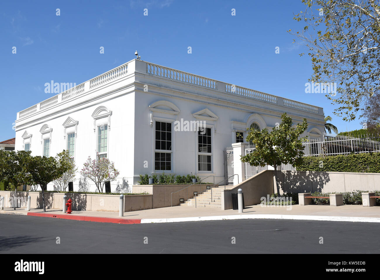 YORBA Linda, California - 24 febbraio 2017: White House East Replica camera presso la biblioteca e luogo di nascita di Richard Nixon. Il sito è anche la risoluzione finale Foto Stock