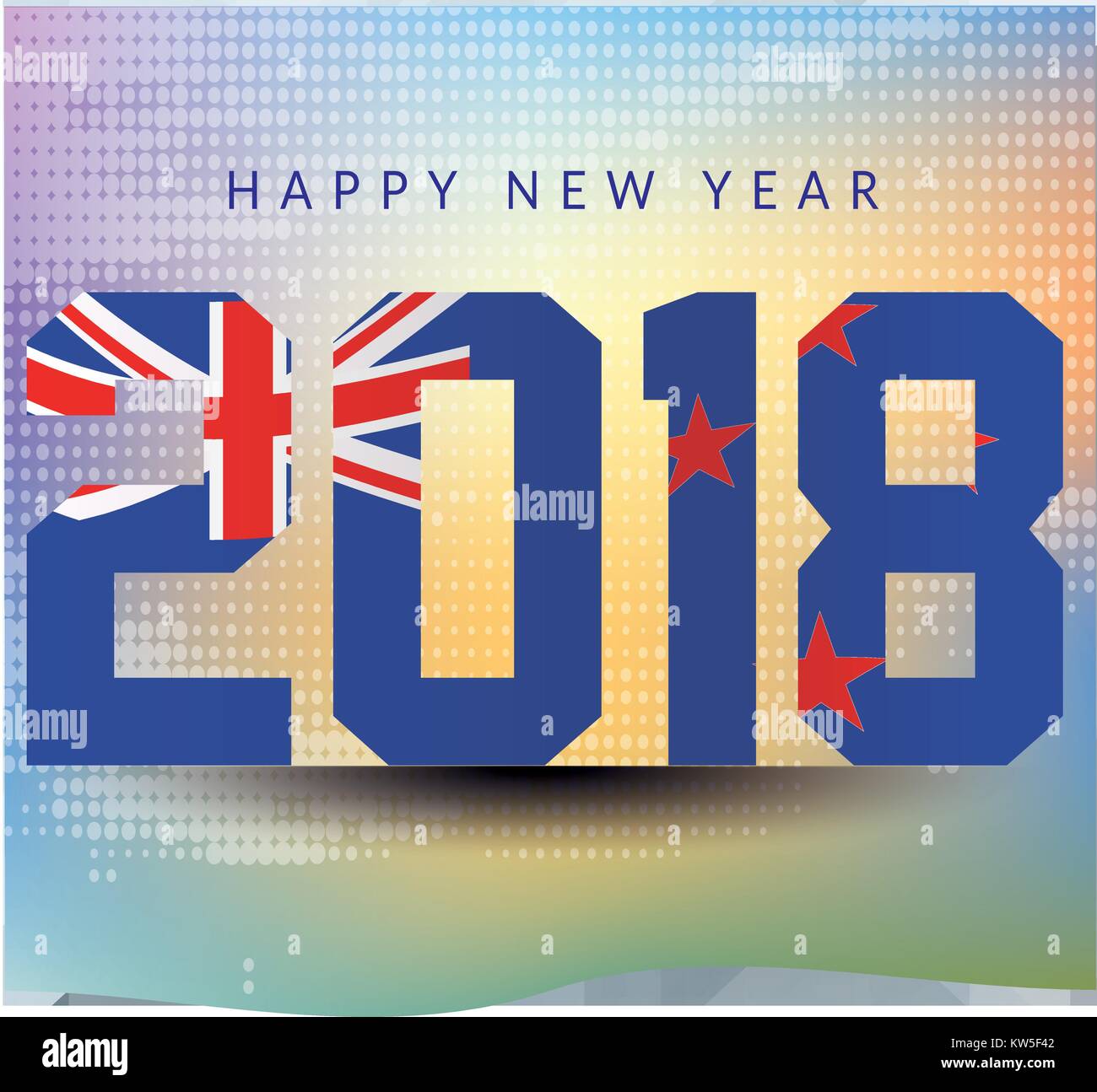 Regno Unito Britsh Europa Felice Anno Nuovo 2018 con UK Britsh bandiera e bellissimo sfondo anno nuovo saluto con 2018 e UK Britsh bandiera UK vettore di flag Illustrazione Vettoriale