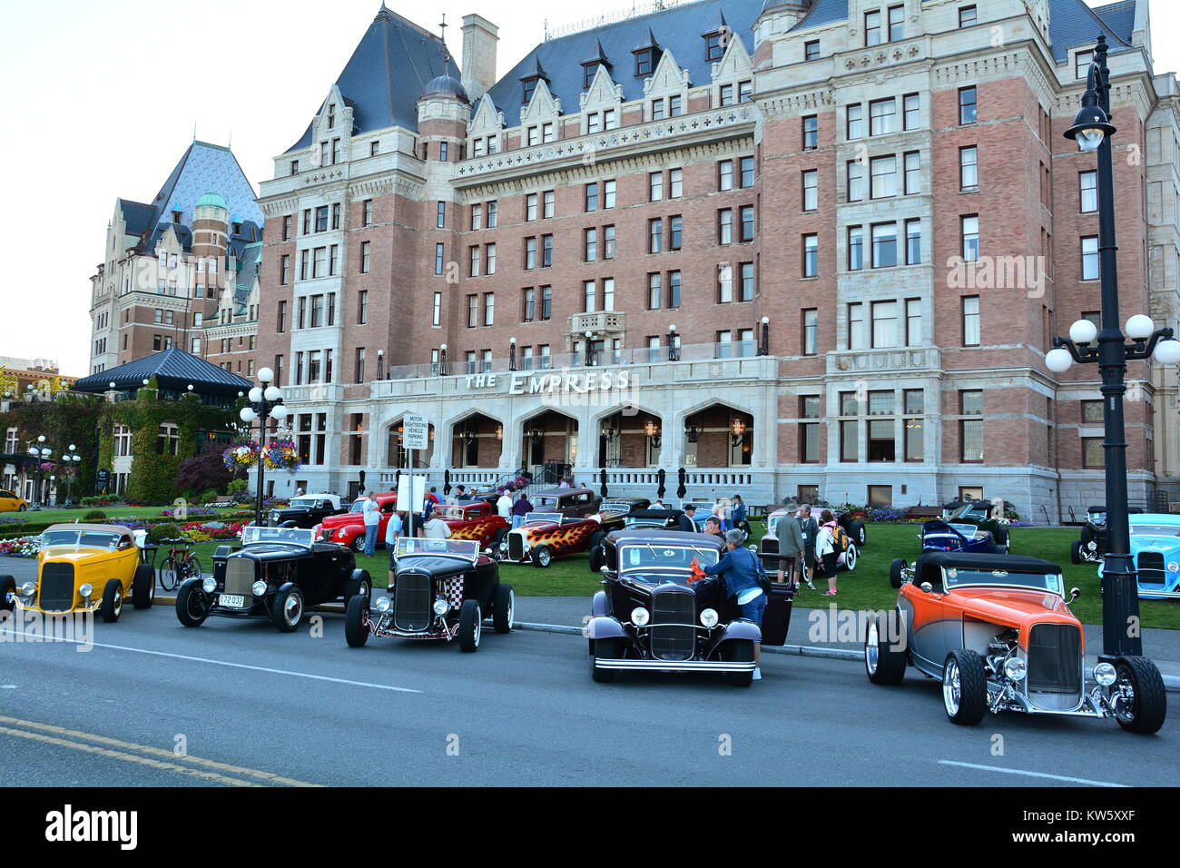 Classic car festival in Victoria BC,Canada.Il Deuce Coupe rally. Foto Stock