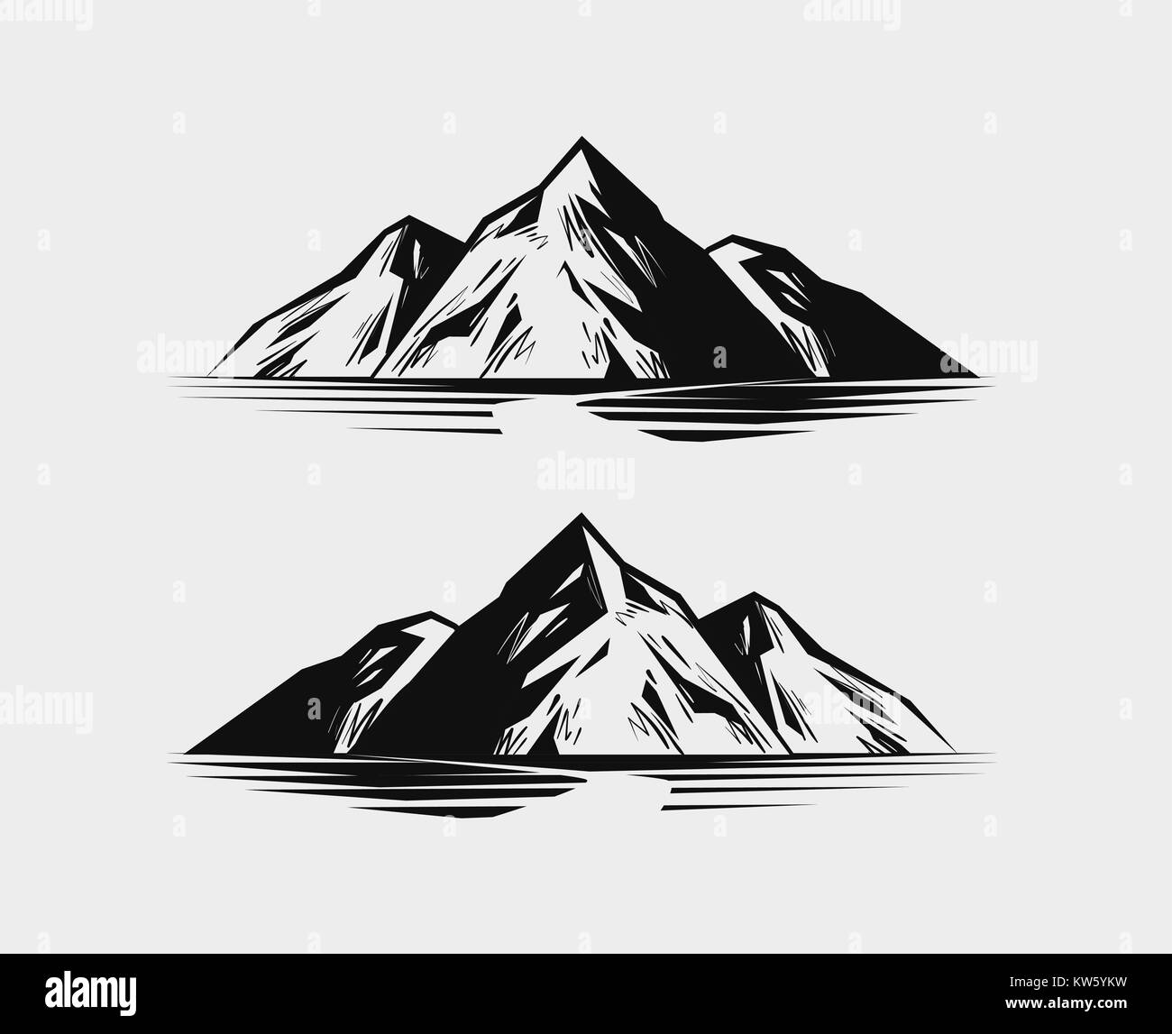 La gamma della montagna o rock. Natura illustrazione vettoriale Illustrazione Vettoriale