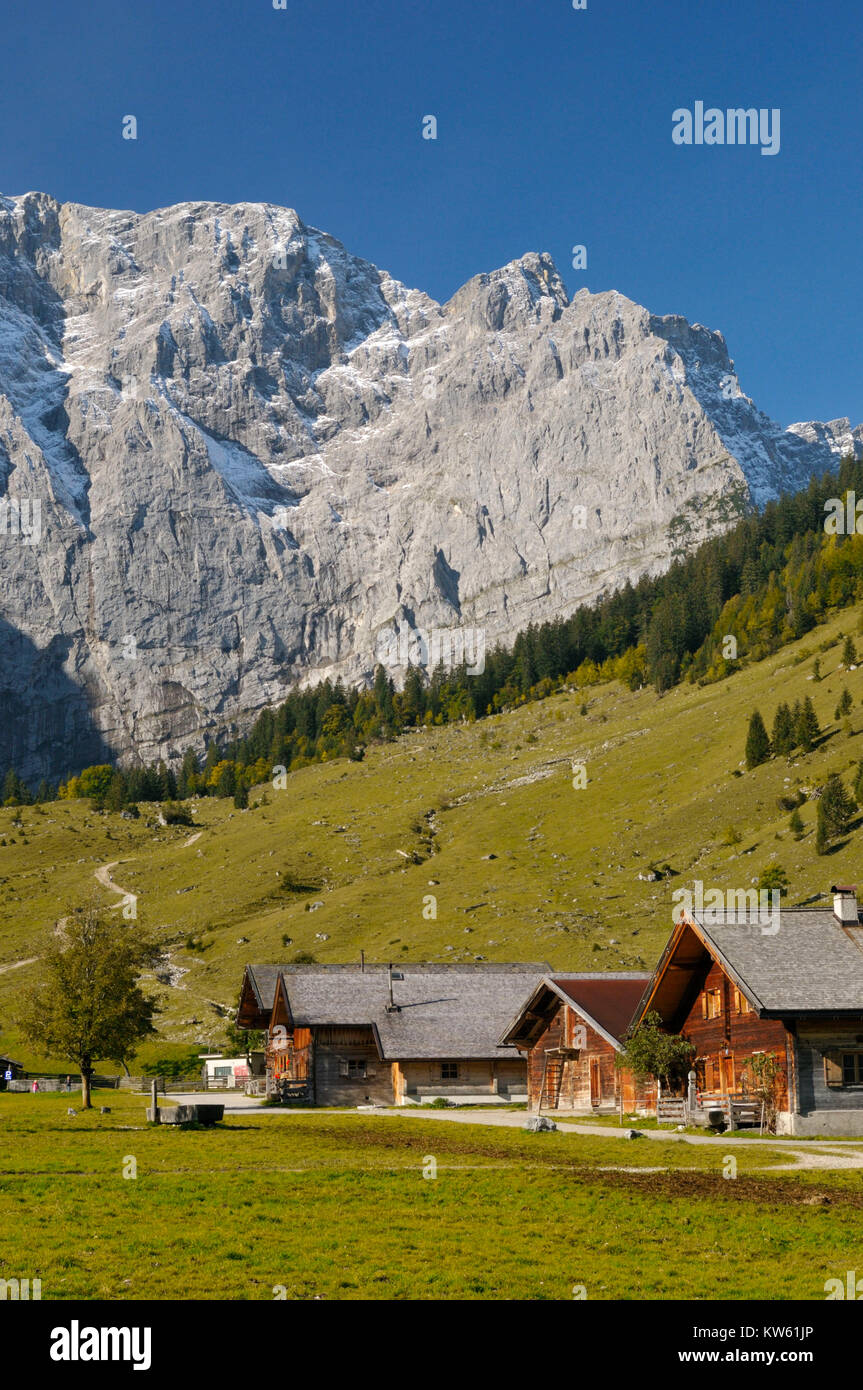 Cirque spirale alp village strettamente, Karwendel Almdorf Eng Foto Stock