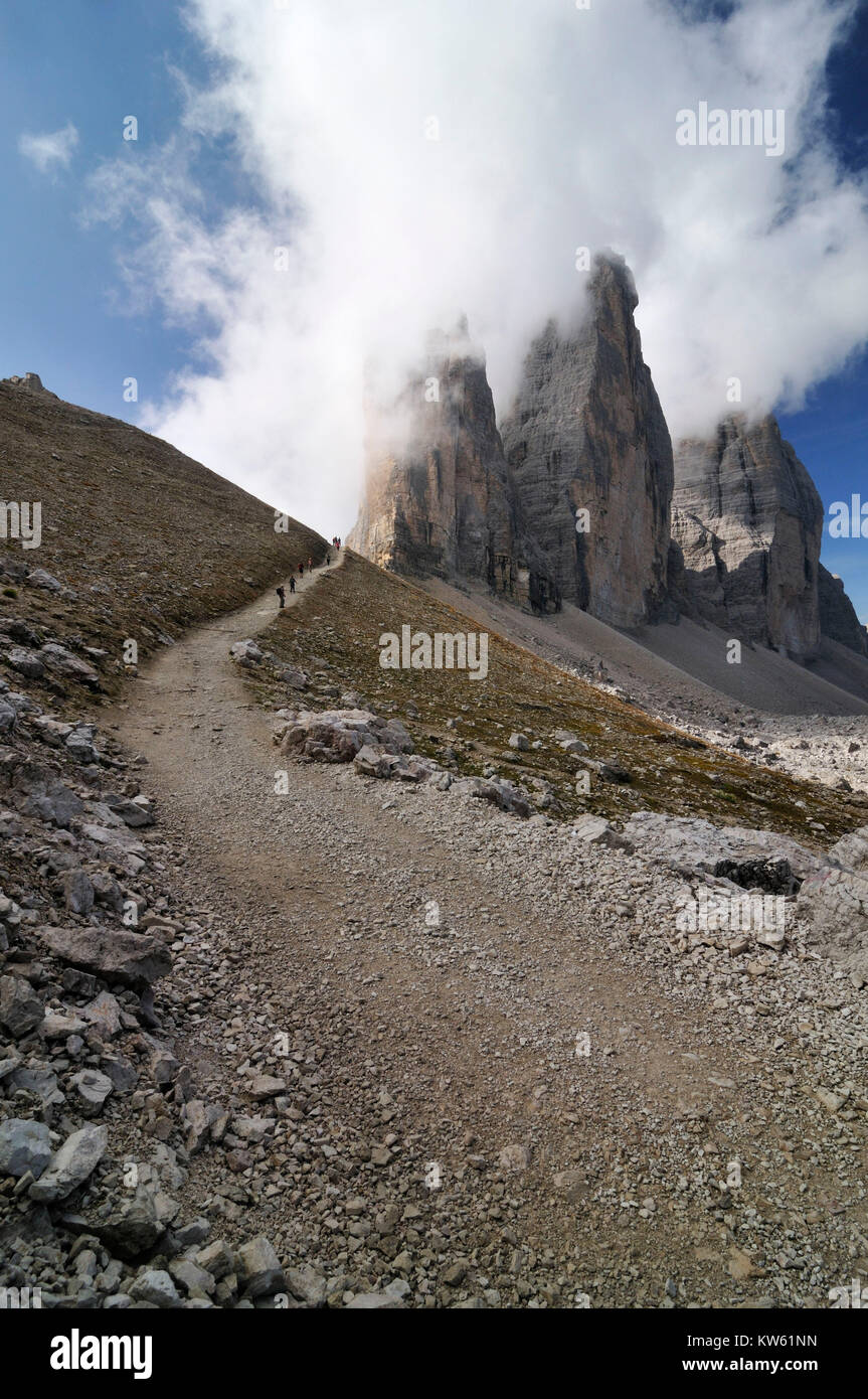 Le Dolomiti Tre Merli, Dolomiten Drei Zinnen Foto Stock