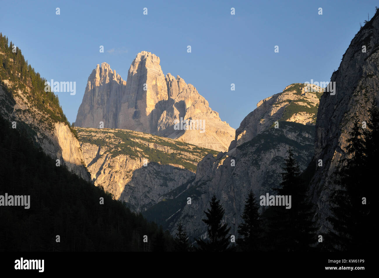 Le Dolomiti Tre Merli look, Dolomiten Drei Zinnen Blick Foto Stock