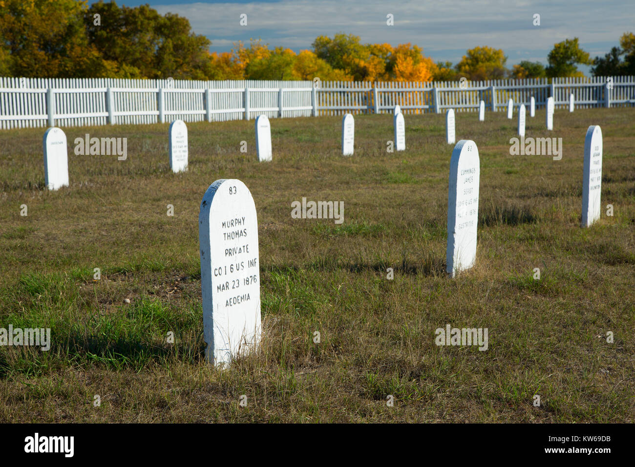 Post cimitero, Fort Buford sito storico dello stato, il Dakota del Nord Foto Stock