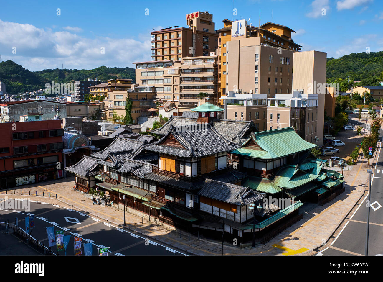 Giappone, Shikoku Isola, Ehime regione, Matsuyama, Dogo Onsen, old spa Foto Stock