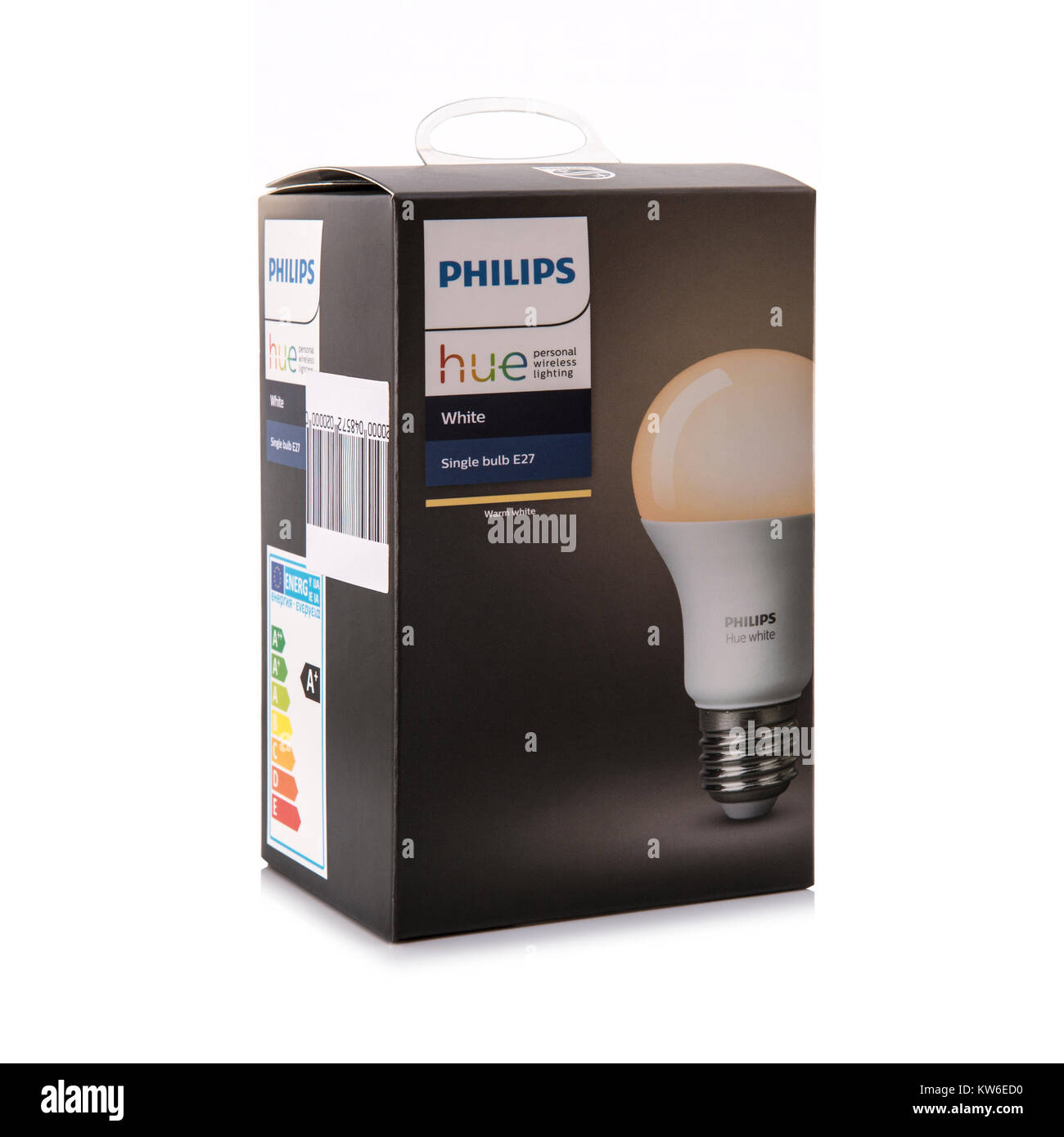 SWINDON, Regno Unito - 30 dicembre 2017: Philips tonalità bianco E27 Smart lampadina, personale illuminazione wirless. Foto Stock