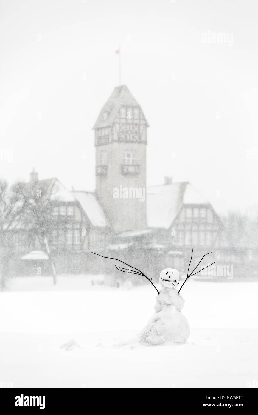 Pupazzo di neve, Assiniboine Park, Winnipeg, Manitoba, Canada. Foto Stock