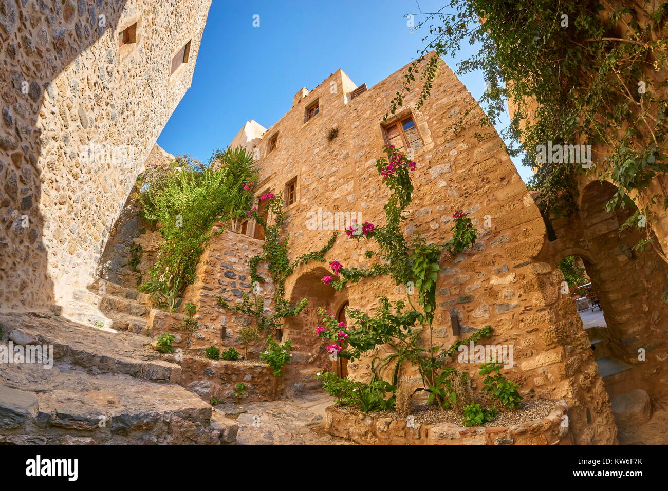 Monemvasia città medievale, Peloponneso, Grecia Foto Stock