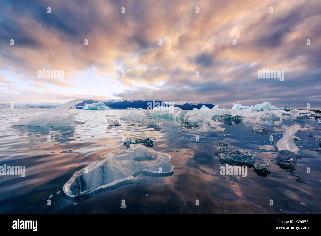 Iceberg di Jokulsarlon laguna glaciale Foto Stock