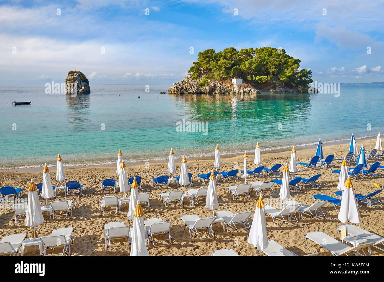 Spiaggia Krioneri, Parga, sulla costa ionica, Grecia Foto Stock