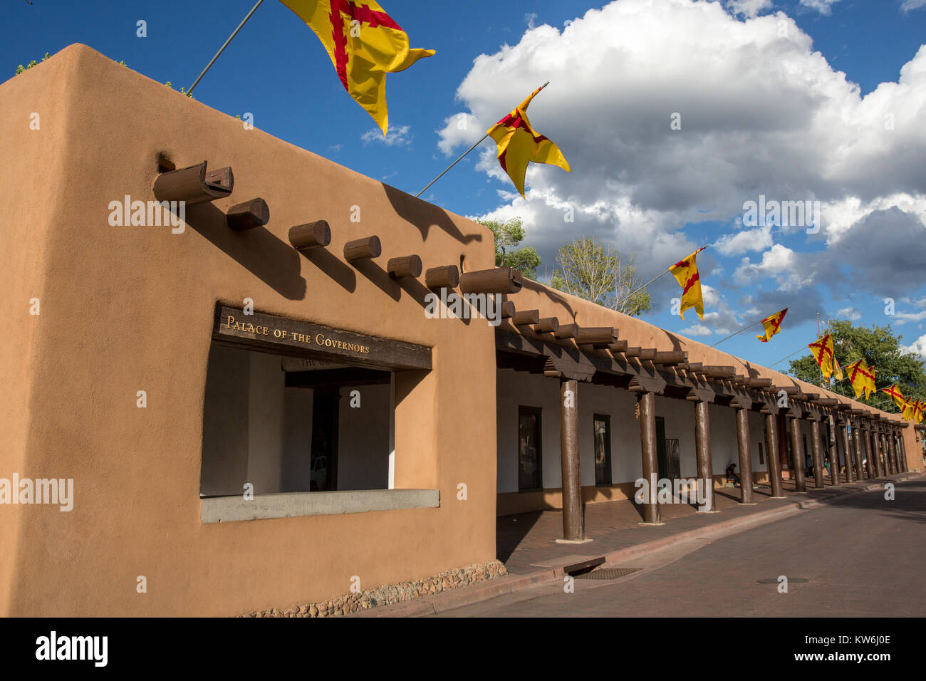 Il palazzo dei governatori, Santa Fe, New Mexico Foto Stock