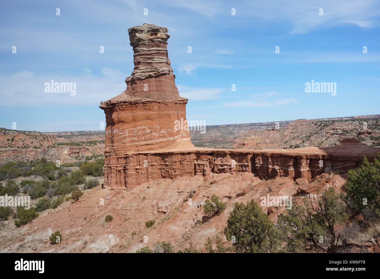 Faro hoodoo al Palo Duro Canyon State Park del Texas Foto Stock